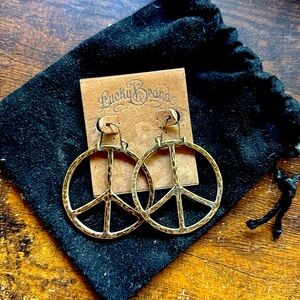 Lucky brand peace sign earrings